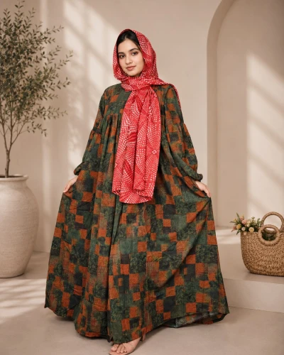 Chik Chik Borkha Orange Green
