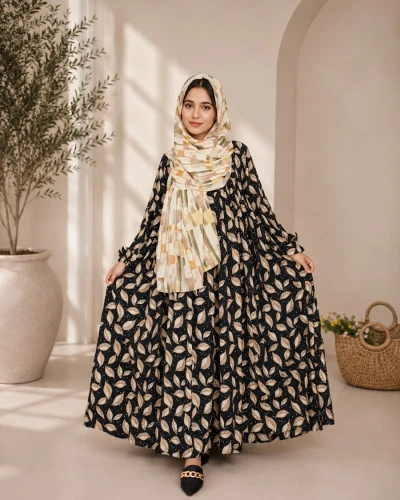 Chik Chik Borkha Black Pata