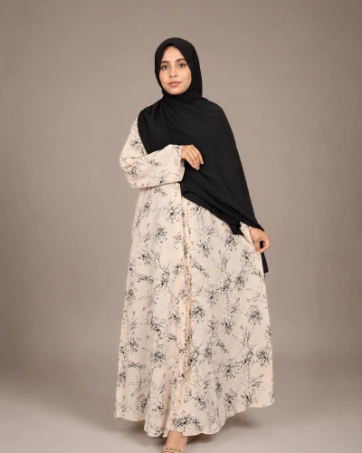 Koti Borkha Off white Flower
